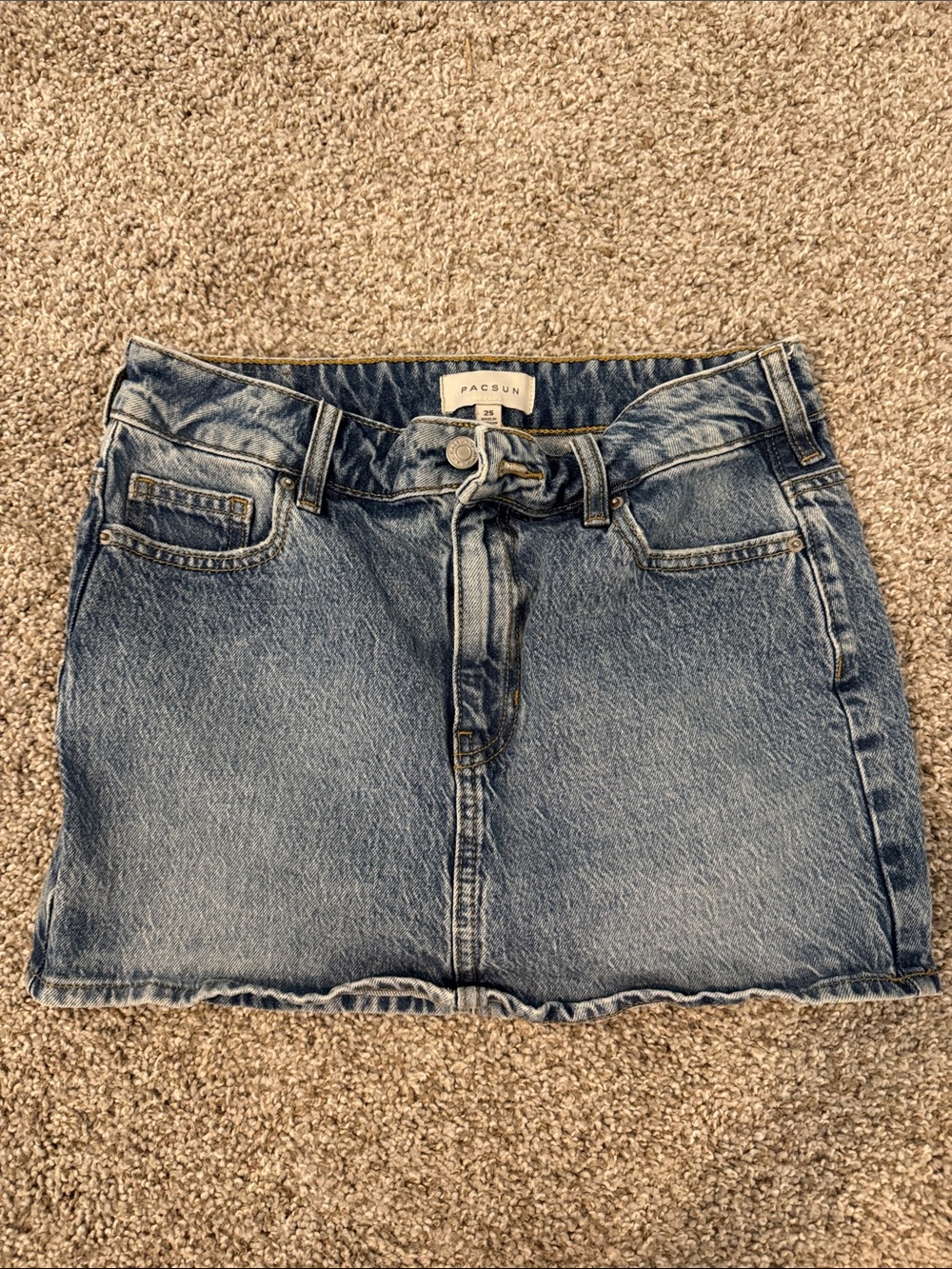 PacSun light blue washed denim mini skirt
